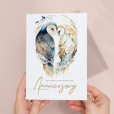 Personalised Owl Anniversary Card Custom For Couple Son and Daughter Inlaw