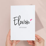 11 Year Anniversary Card for Husband Boyfriend Girlfriend Wife Wedding