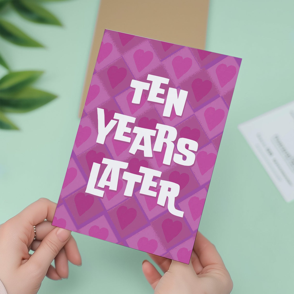 10th Anniversary Card for Wife Husband Boyfriend Girlfriend Wedding Gift