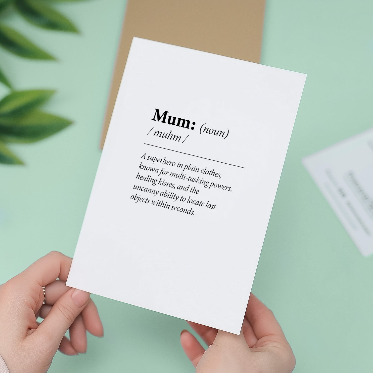 Birthday Card For Mum Fun Dictionary Quote Card For Mum Custom Message Card For Mum Birthday Card For Mummyy