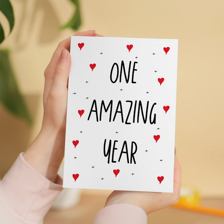 1 Year Anniversary Card For Wife or Husband Anniversary Card for 1st Anniversary Card For Boyfriend or Girlfriend First Wedding Anniversary