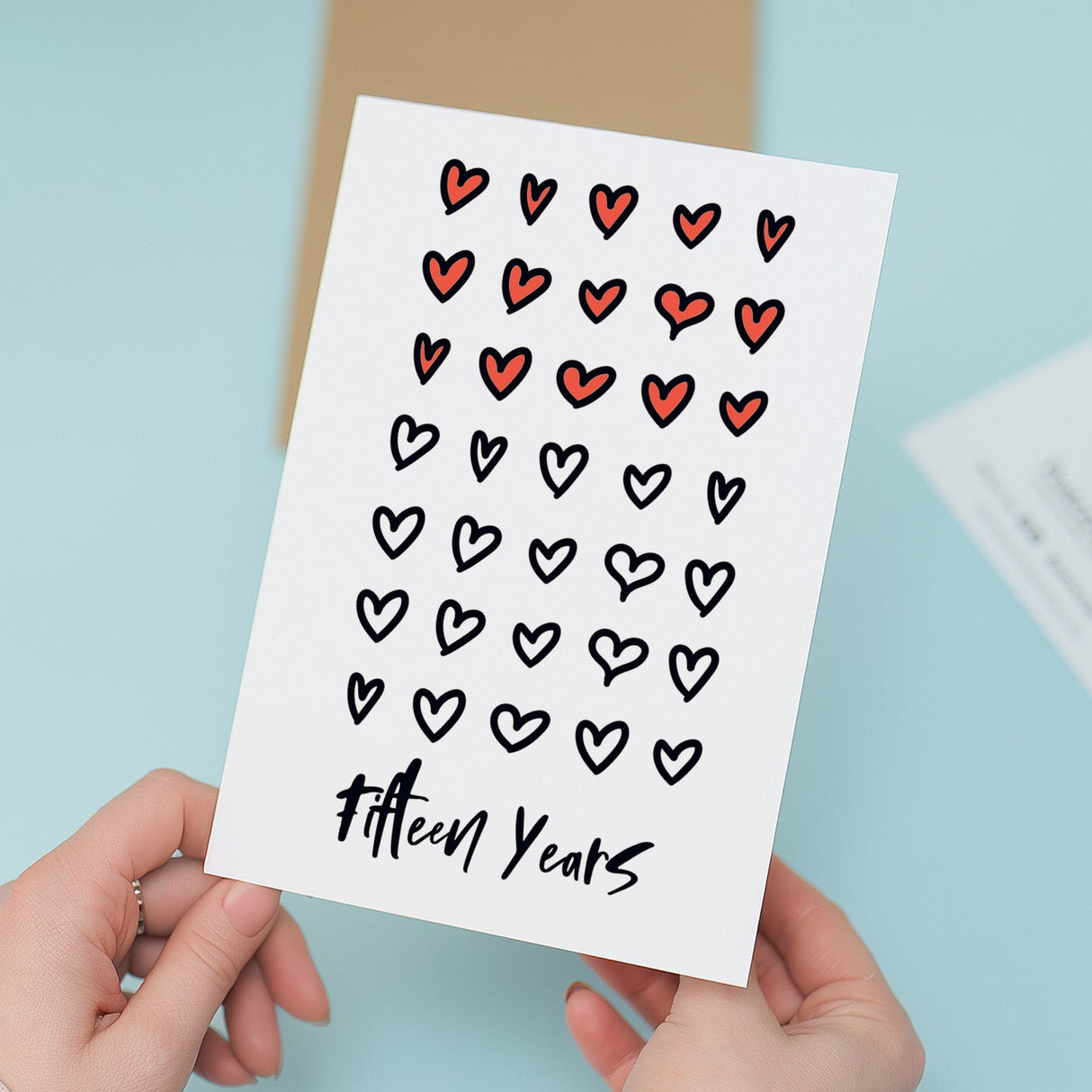 15th Anniversary Card for Wife Husband Boyfriend Girlfriend Fifteen Years