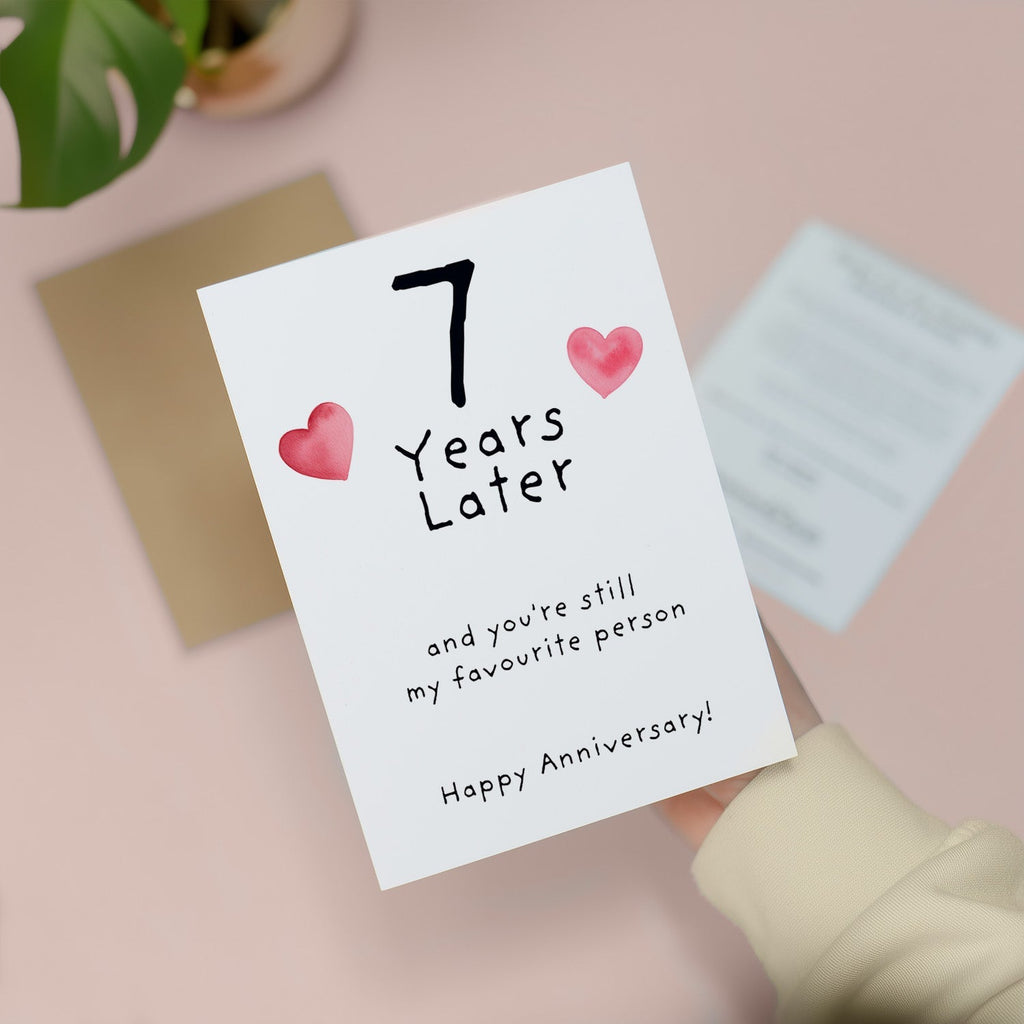 7th Wedding Anniversary Card For Wife Anniversary Card for Husband 7 Year Anniversary Card For Boyfriend or Girlfriend Seventh Anniversary