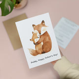 Fathers Day Card Cute Fox Cub Illustration Gift From Child For Dad