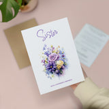 Luxury Sister Birthday Card Floral Design Love For Her Special Day Gift
