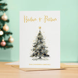 Christmas Tree Card for Brother and Partner Xmas Love Card