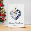 Christmas Card, To The One I Love, Unique Puffin Bauble Design, From Partner