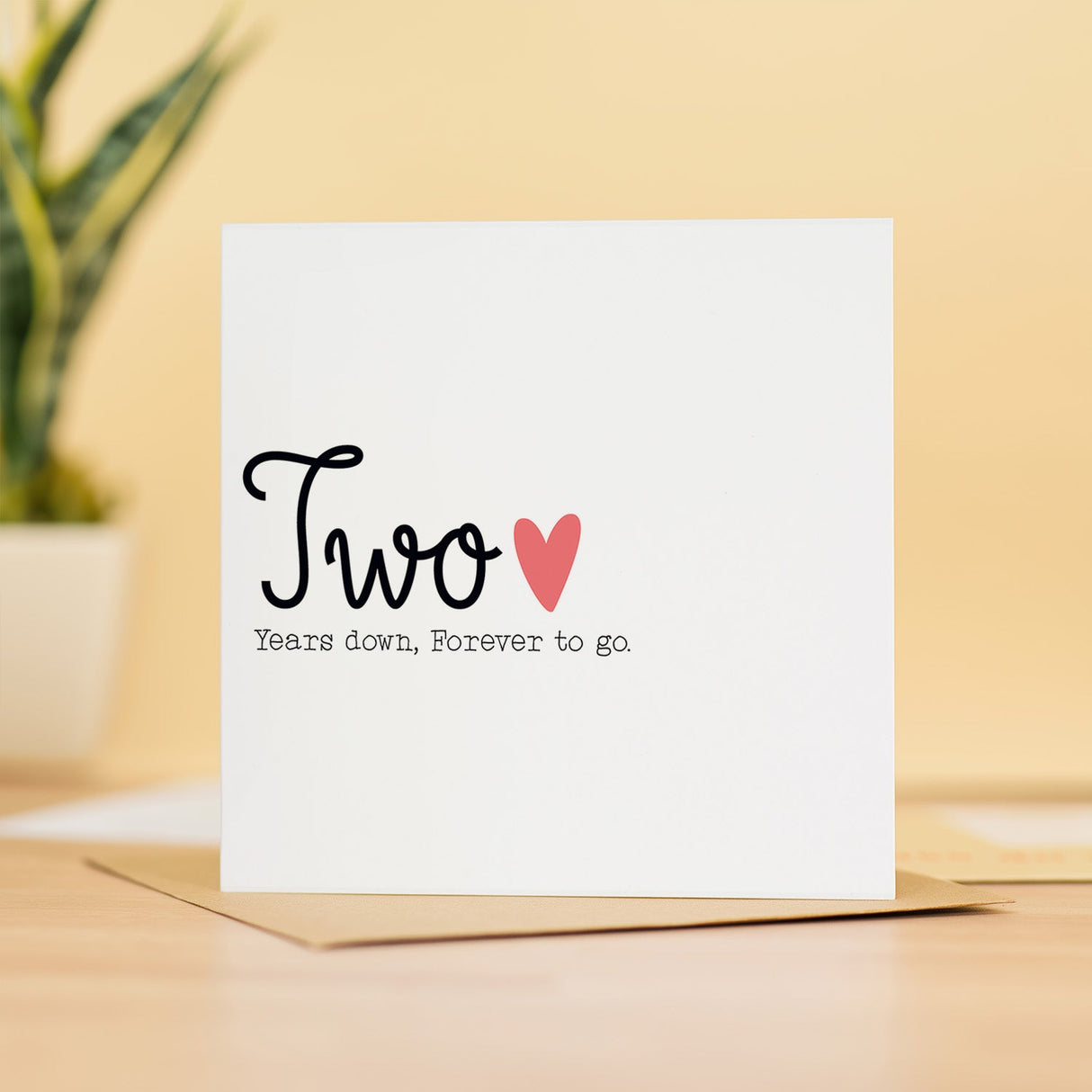 2 Year Anniversary Card for Wife or Husband 2nd Wedding Anniversary Two Years