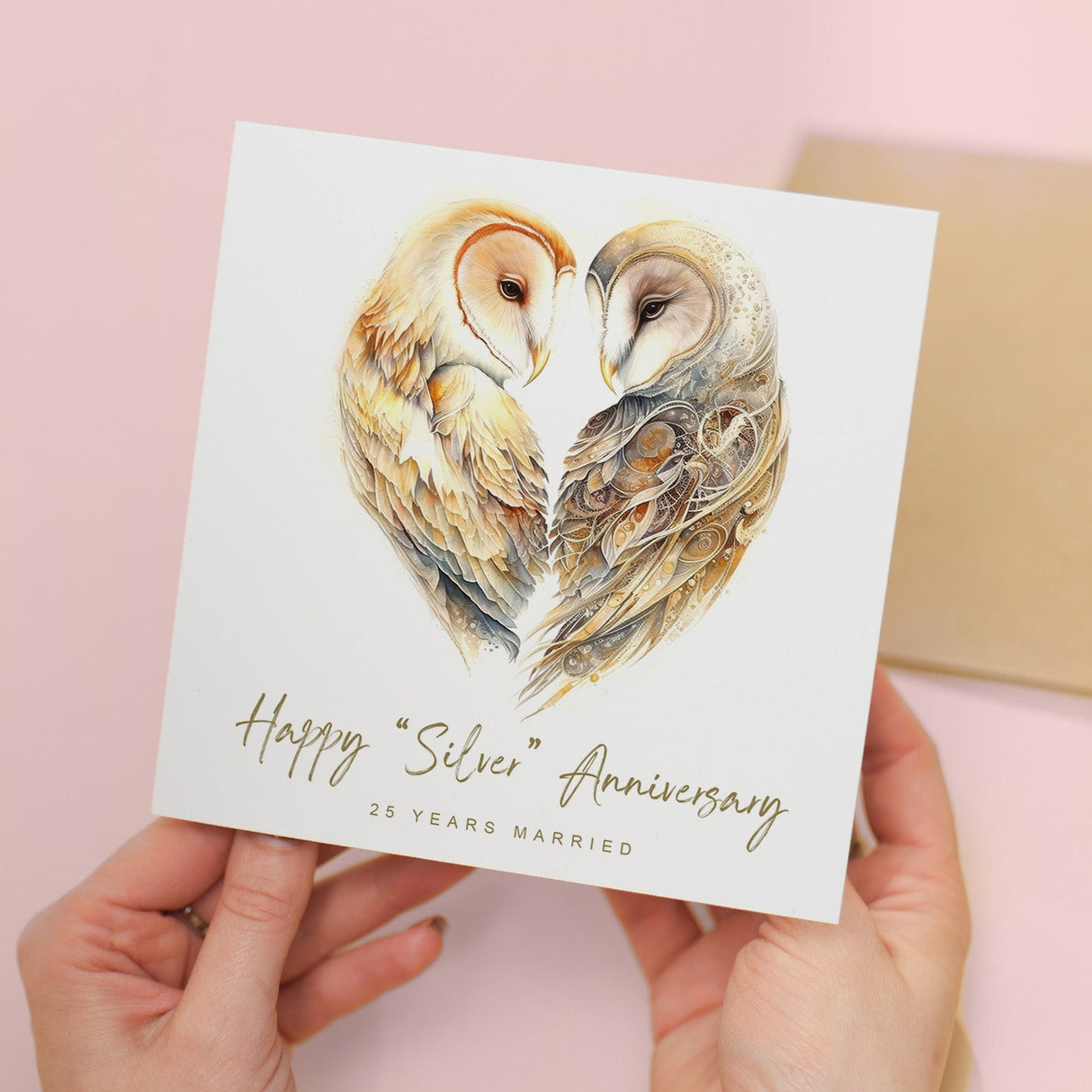 25th Anniversary Silver Card for Husband Wife 25 Year Celebration