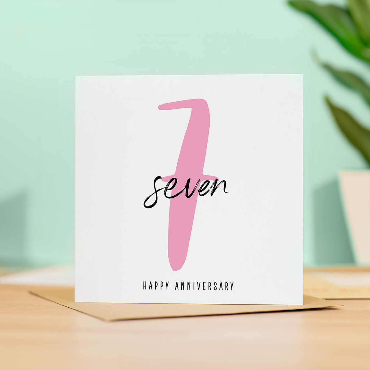 7 Year Anniversary Card for Him Her Wife Husband 7th Wedding Anniversary