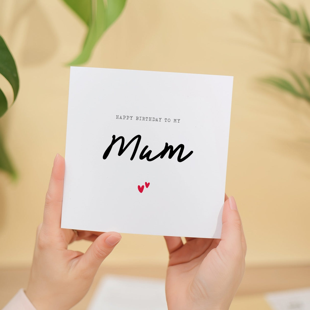 Mum Birthday Card Love Hearts Happy Simple For Mum Birthday Greeting