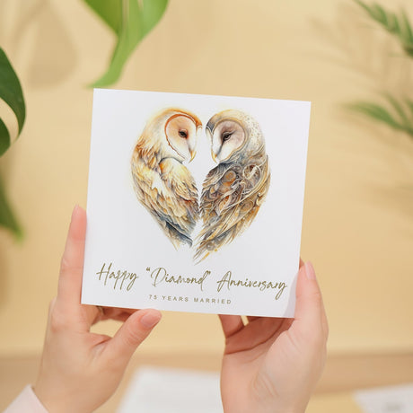 75th Diamond Anniversary Card for Husband Wife Seventy Five Year Celebration