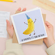 Banana Birthday Card Fun Cute For Him Her Children Adults Boy Girl