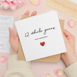 12th Anniversary Card, For Wife, Husband, Girlfriend or Boyfriend