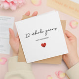 12th Anniversary Card, For Wife, Husband, Girlfriend or Boyfriend