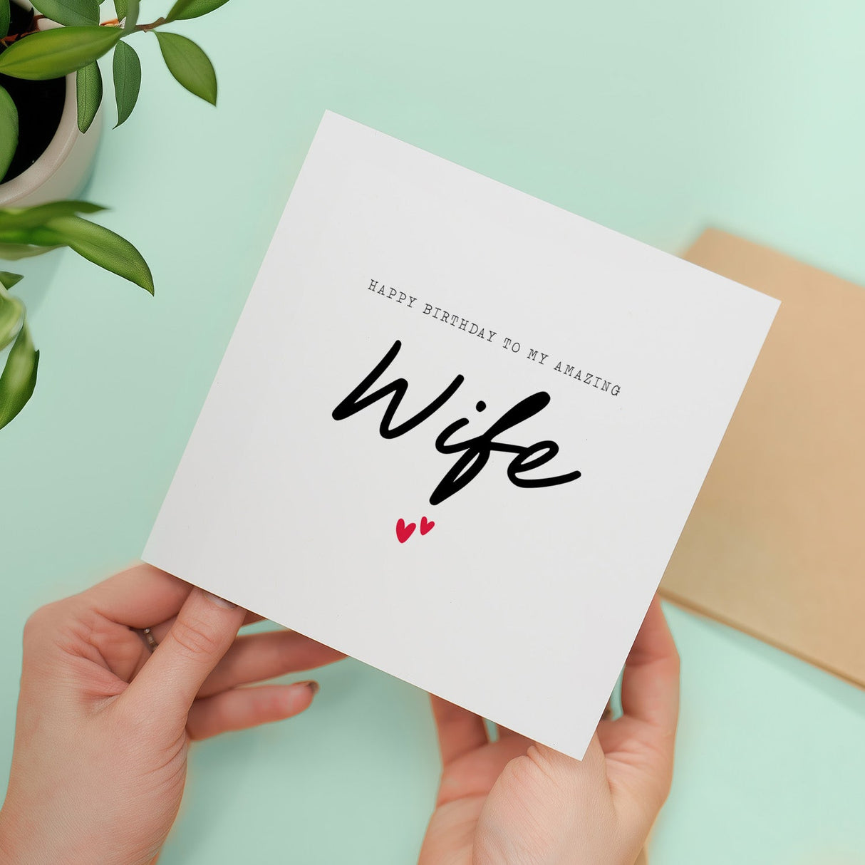 Wife Birthday Card Happy Love Hearts Simple Amazing Wife Birthday Card